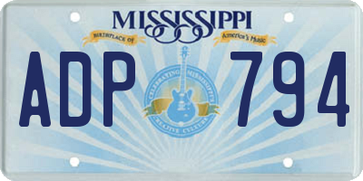 MS license plate ADP794
