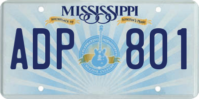 MS license plate ADP801