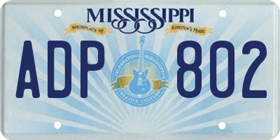 MS license plate ADP802