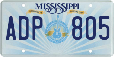 MS license plate ADP805