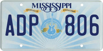 MS license plate ADP806