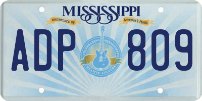 MS license plate ADP809