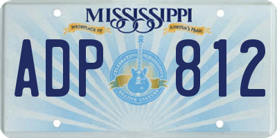 MS license plate ADP812