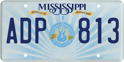 MS license plate ADP813