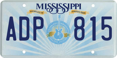 MS license plate ADP815