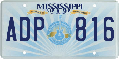 MS license plate ADP816