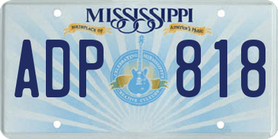 MS license plate ADP818
