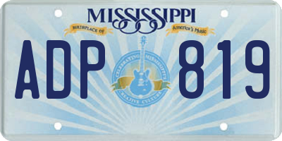 MS license plate ADP819