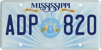 MS license plate ADP820