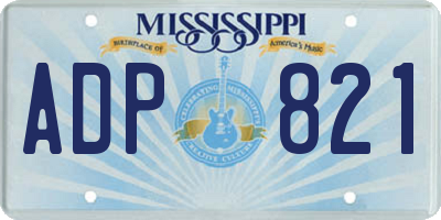 MS license plate ADP821