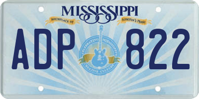 MS license plate ADP822