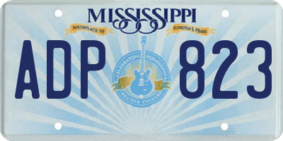 MS license plate ADP823