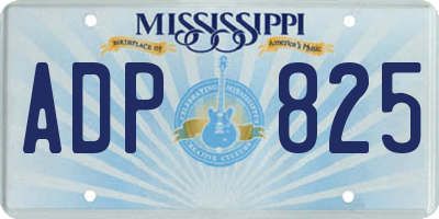 MS license plate ADP825