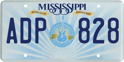 MS license plate ADP828