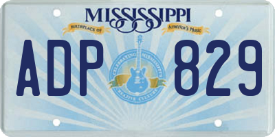 MS license plate ADP829