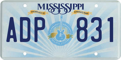 MS license plate ADP831