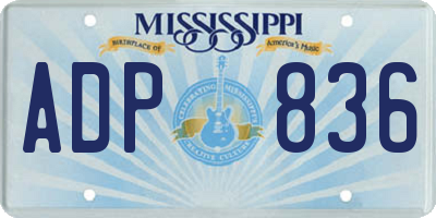 MS license plate ADP836