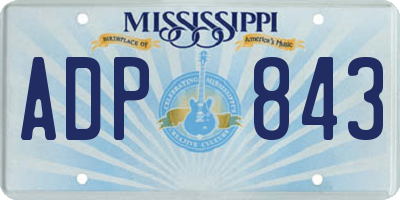 MS license plate ADP843