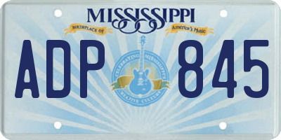 MS license plate ADP845