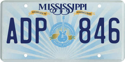 MS license plate ADP846