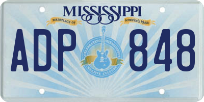 MS license plate ADP848