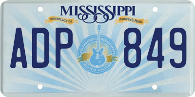 MS license plate ADP849