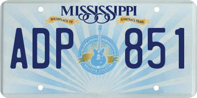 MS license plate ADP851