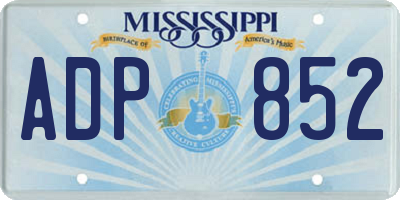 MS license plate ADP852