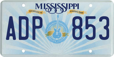MS license plate ADP853