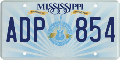 MS license plate ADP854