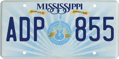 MS license plate ADP855
