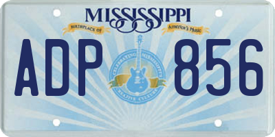 MS license plate ADP856