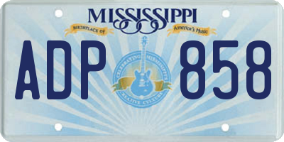 MS license plate ADP858