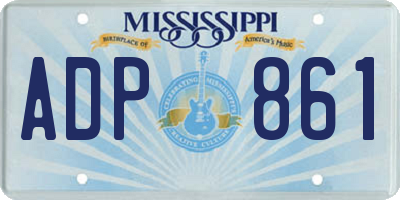 MS license plate ADP861