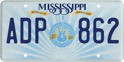 MS license plate ADP862