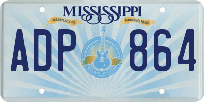MS license plate ADP864