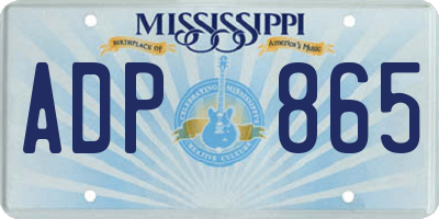 MS license plate ADP865