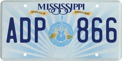 MS license plate ADP866