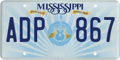 MS license plate ADP867