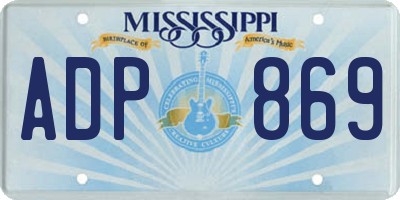 MS license plate ADP869