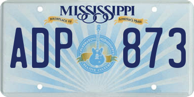 MS license plate ADP873