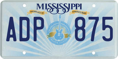 MS license plate ADP875