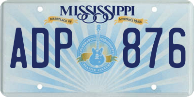 MS license plate ADP876