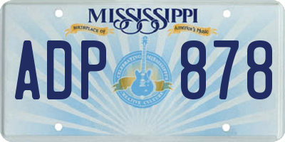 MS license plate ADP878