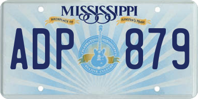 MS license plate ADP879