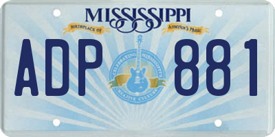 MS license plate ADP881