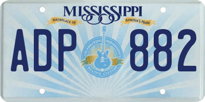 MS license plate ADP882