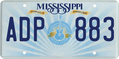 MS license plate ADP883