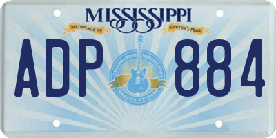 MS license plate ADP884