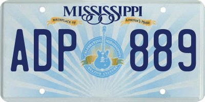 MS license plate ADP889
